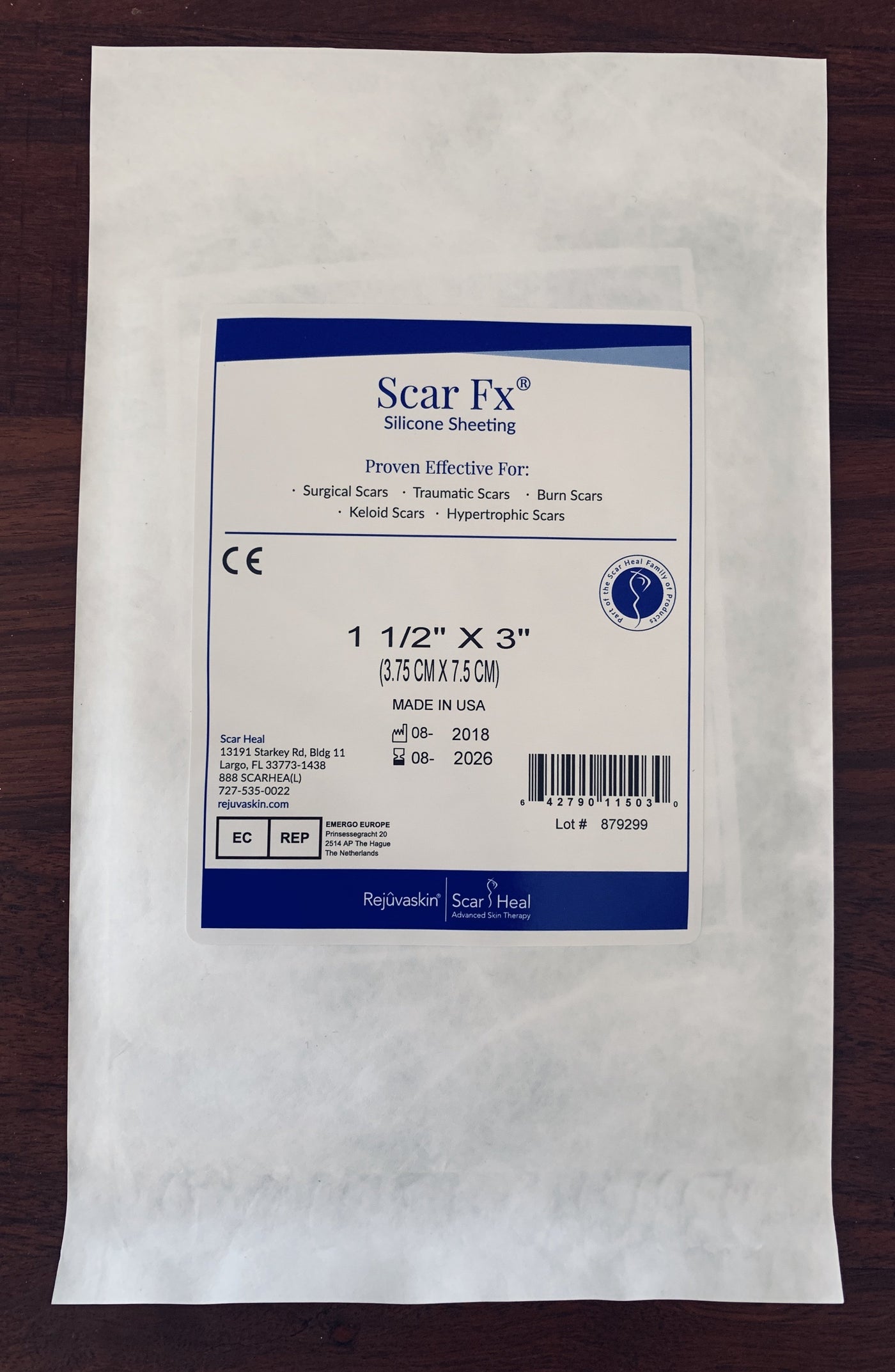 Scar Fx® Silicone Scar Sheeting 3.75cm x 7.5cm