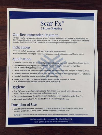 Scar Fx® Silicone Scar Sheeting 3.75cm x 7.5cm